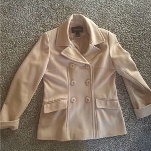 Moda International Beige Double-Breasted Pea Coat